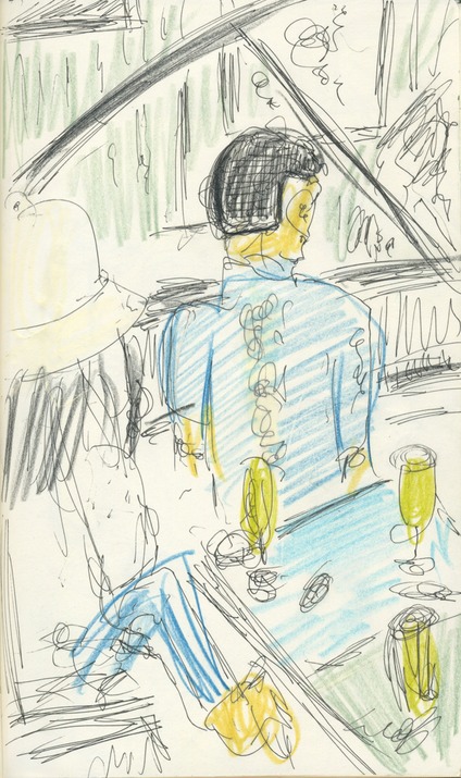 Back of the piano player