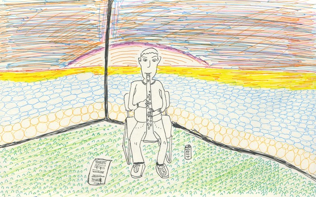 Playing Clarinet in Ocean Side House