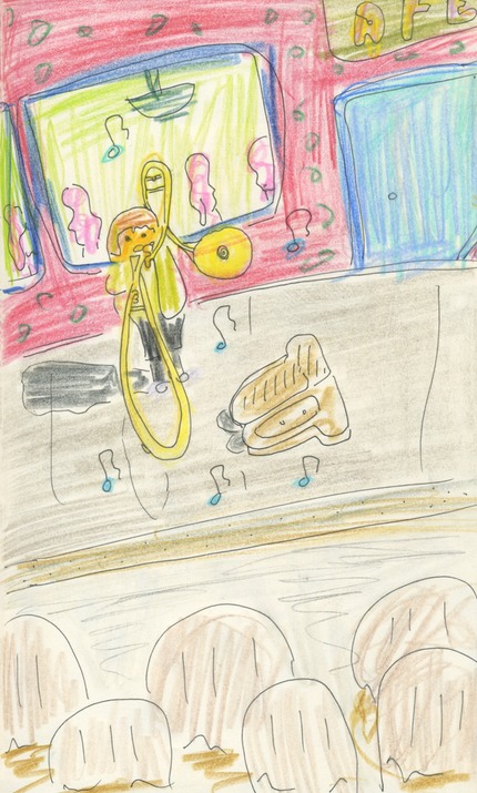 Trombonist busking