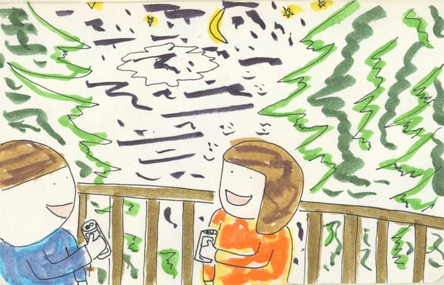 Drinking Beer on Balcony